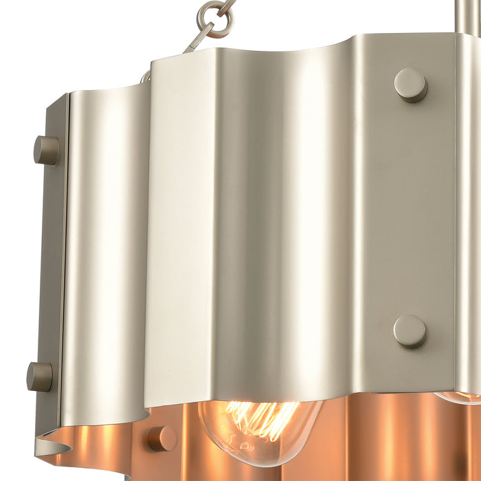 Three Light Semi Flush Mount from the Clausten collection in Matte Nickel finish