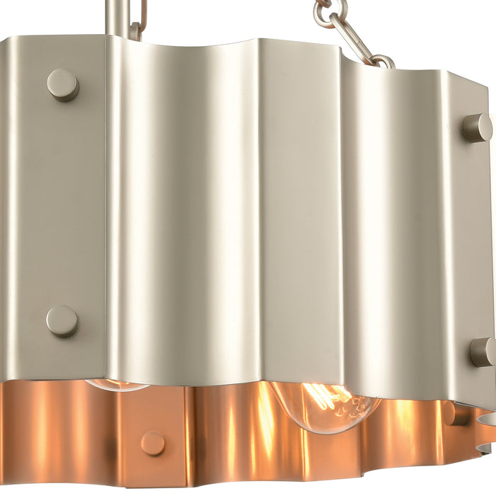 Three Light Semi Flush Mount from the Clausten collection in Matte Nickel finish