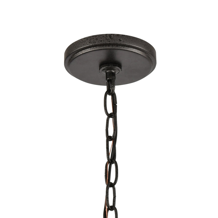 Six Light Chandelier from the Beaufort collection in Anvil Iron finish