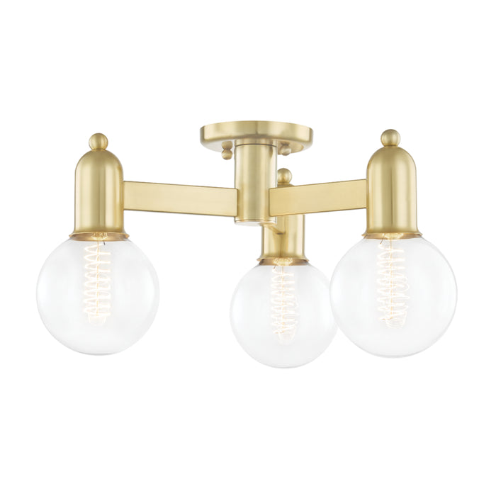 Mitzi - H419603-AGB - Three Light Semi Flush Mount - Bryce