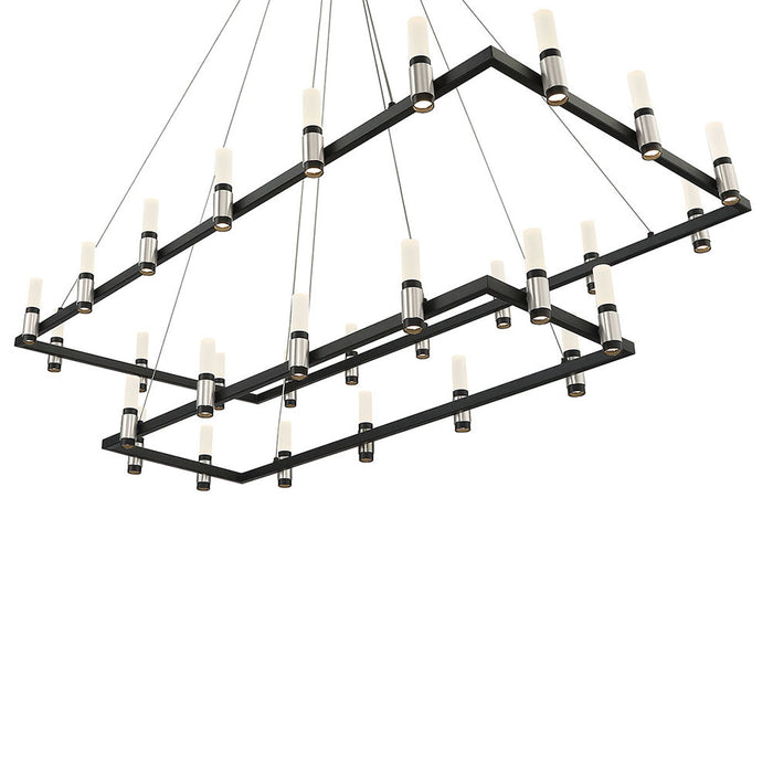 LED Chandelier from the Altamont collection in Satin Nickel/Black finish