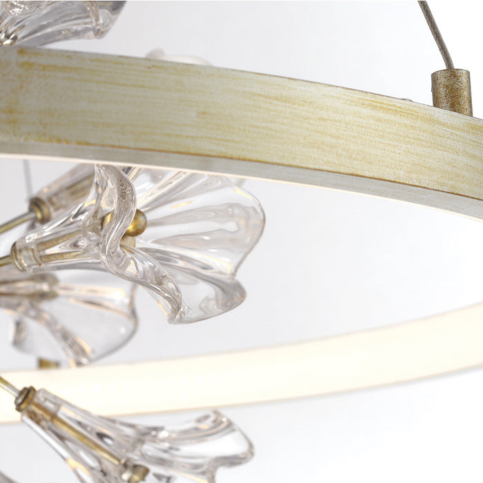 LED Chandelier from the Clayton collection in Silver With Brushed Gold finish