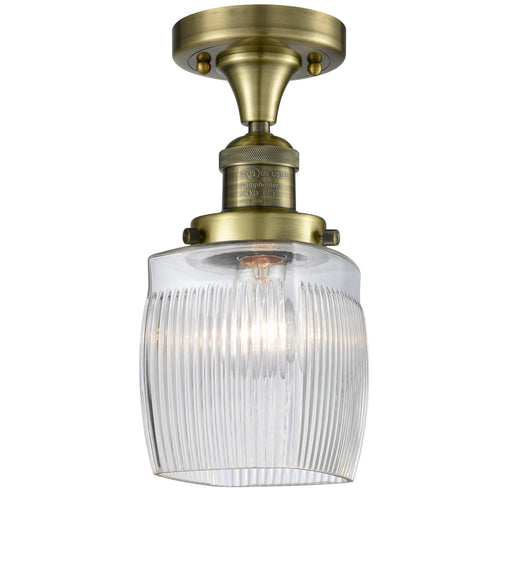 Innovations - 517-1CH-AB-G302-LED - LED Semi-Flush Mount - Franklin Restoration - Antique Brass