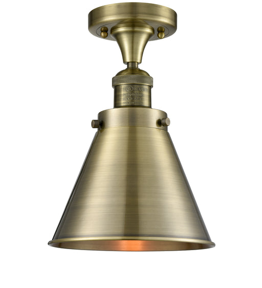 Innovations - 517-1CH-AB-M13-AB - One Light Semi-Flush Mount - Franklin Restoration - Antique Brass