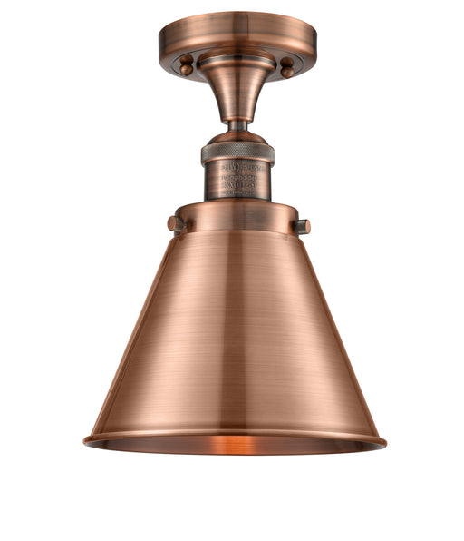 Innovations - 517-1CH-AC-M13-AC - One Light Semi-Flush Mount - Franklin Restoration - Antique Copper