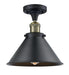 Innovations - 517-1CH-BAB-M10-BK-LED - LED Semi-Flush Mount - Franklin Restoration - Black Antique Brass
