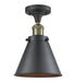 Innovations - 517-1CH-BAB-M13-BK - One Light Semi-Flush Mount - Franklin Restoration - Black Antique Brass