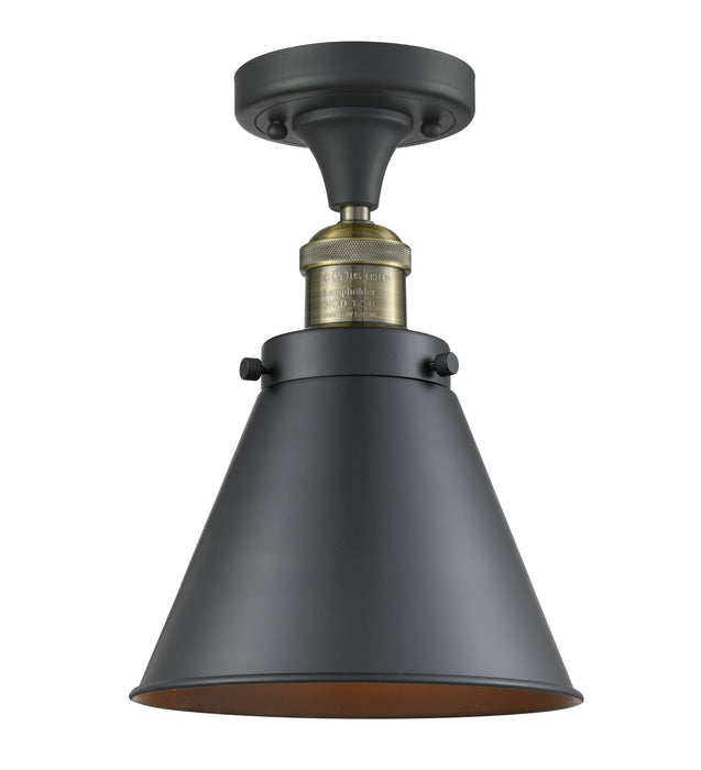 Innovations - 517-1CH-BAB-M13-BK-LED - LED Semi-Flush Mount - Franklin Restoration - Black Antique Brass