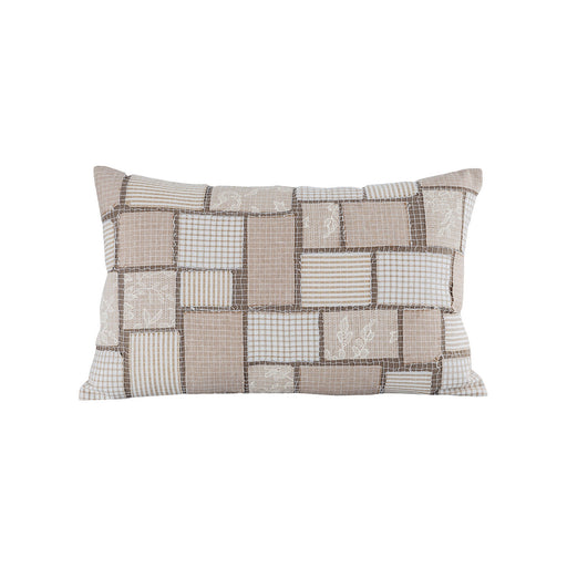 ELK Home - 905636 - Pillow - Cover Only - Patchworth - Crema, Sand, Sand