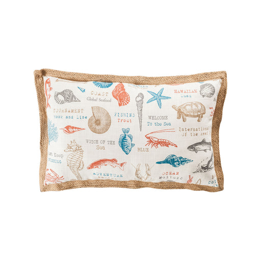 ELK Home - 906282 - Pillow - Cover Only - Great Reef - Coral, Crema, Turquoise, Crema, Turquoise