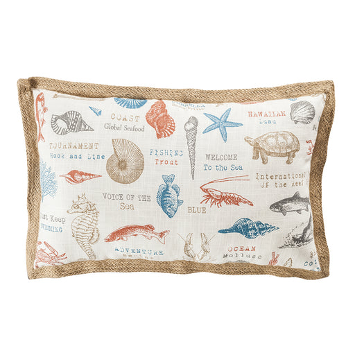ELK Home - 906589 - Pillow - Great Reef - Coral, Crema, Turquoise, Crema, Turquoise