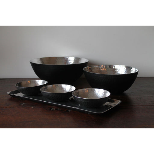 ELK Home - BOWL002/S4 - (3) Bowls with (1) Tray - Black