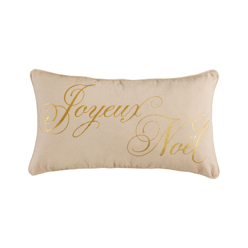 ELK Home - PLW015-P - Pillow - Cover Only - Bleached White, Gold Print, Gold Print