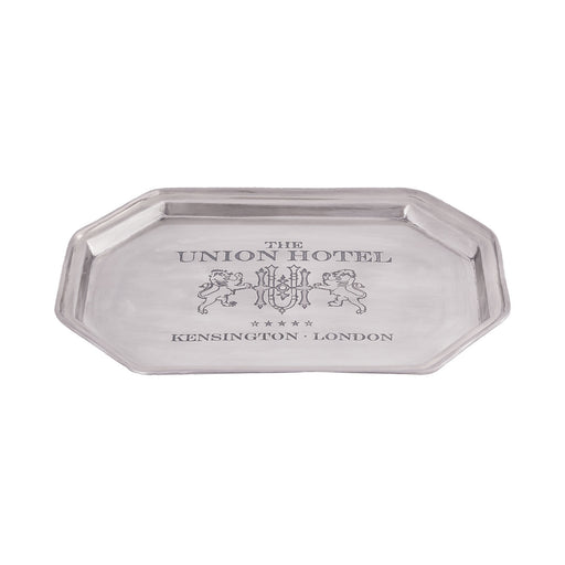 ELK Home - TRAY090 - Tray - Food-Safe, Pewter, Antique Graphic, Pewter, Antique Graphic