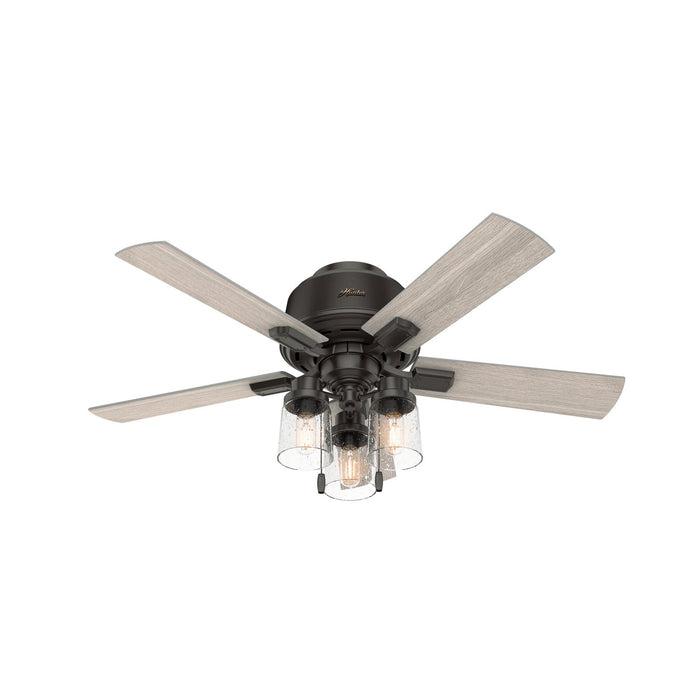 Hunter 44" Hartland Hugger Ceiling Fan with LED Light Kit and Pull Chains