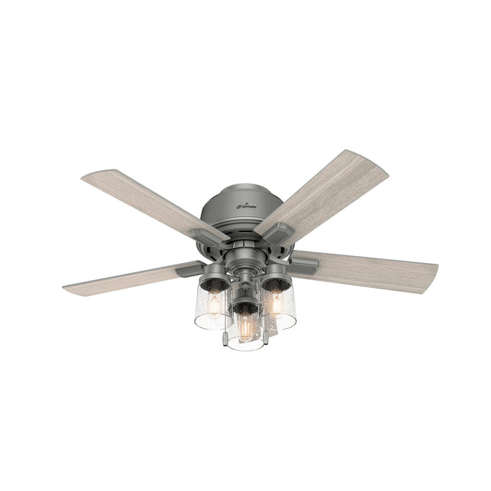 Hunter 44" Hartland Hugger Ceiling Fan with LED Light Kit and Pull Chains