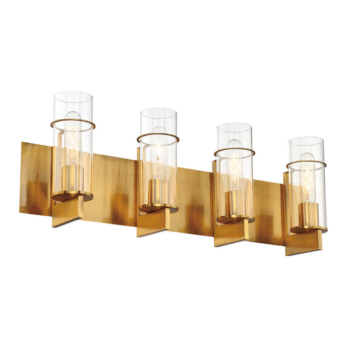 Four Light Bathbar from the Pista collection in Gold finish