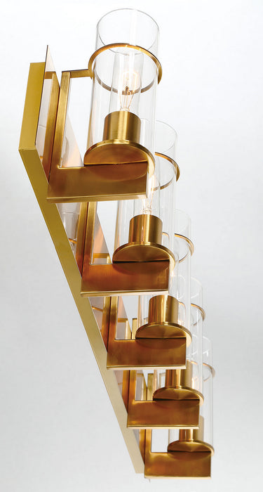 Five Light Bathbar from the Pista collection in Gold finish