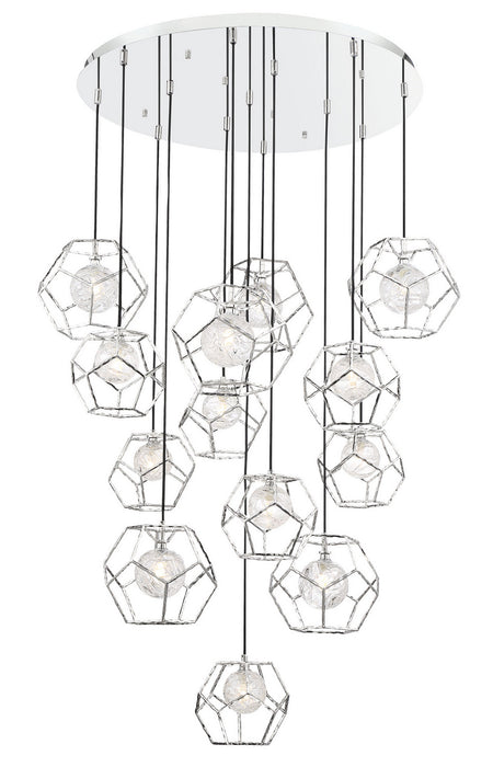 LED Chandelier from the Norway collection in Chrome finish