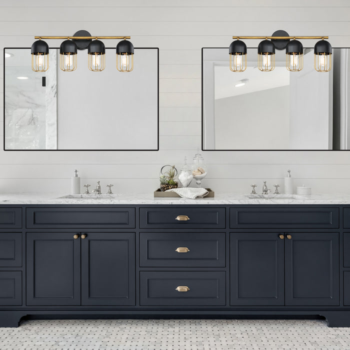 Four Light Bathbar from the Palmerston collection in Matte Black finish