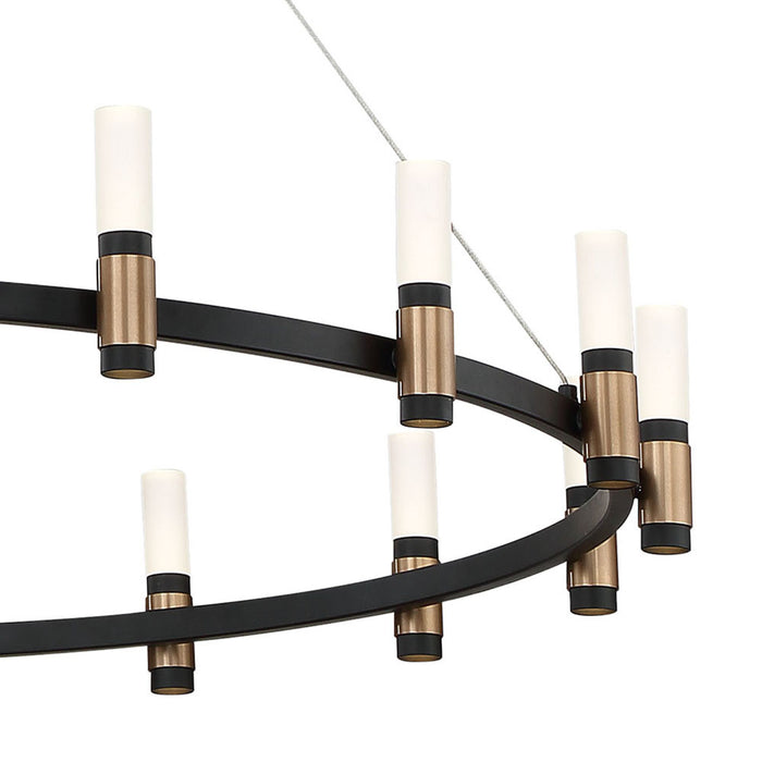 LED Chandelier from the Albany collection in Deep Black/Brass finish