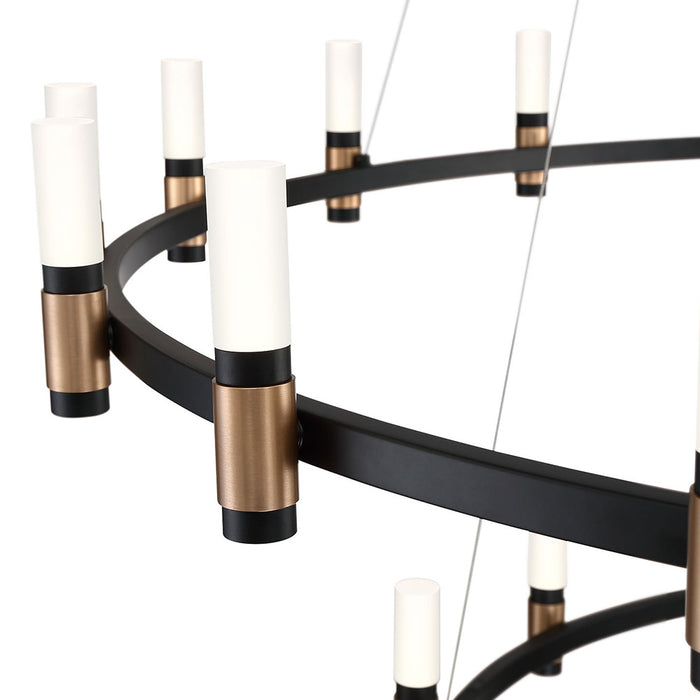 LED Chandelier from the Albany collection in Deep Black/Brass finish