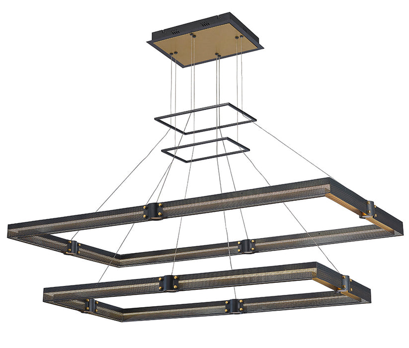 LED Chandelier from the Admiral collection in Matte Black/Gold finish