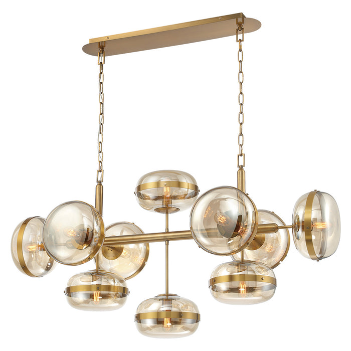 Ten Light Chandelier from the Nottingham collection in Ancient Brass finish