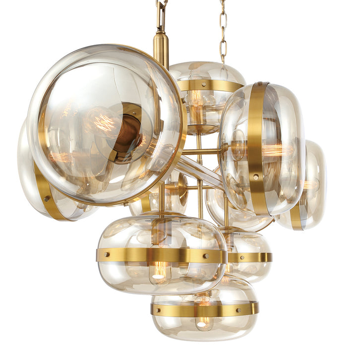 Ten Light Chandelier from the Nottingham collection in Ancient Brass finish