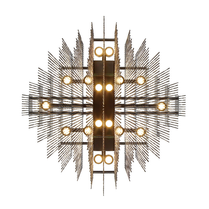 LED Chandelier from the Bloomfield collection in Antique Brush Gold finish