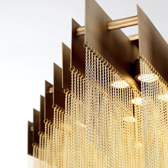 LED Chandelier from the Bloomfield collection in Antique Brush Gold finish