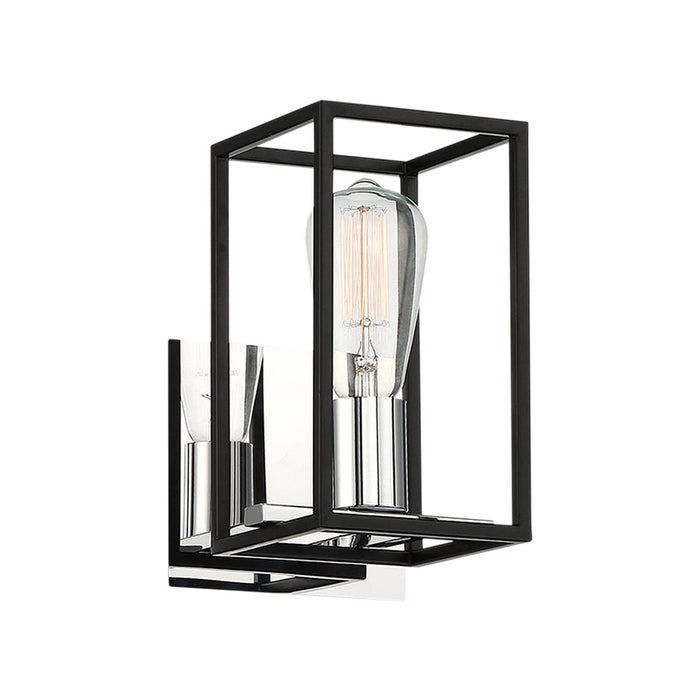 One Light Wall Sconce from the Stafford collection in Chrome/Black finish