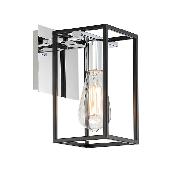 One Light Wall Sconce from the Stafford collection in Chrome/Black finish
