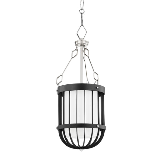 Hudson Valley - BKO302-PN/BK - One Light Pendant - Landon - Polished Nickel/Black