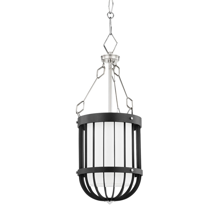 Hudson Valley - BKO302-PN/BK - One Light Pendant - Landon - Polished Nickel/Black