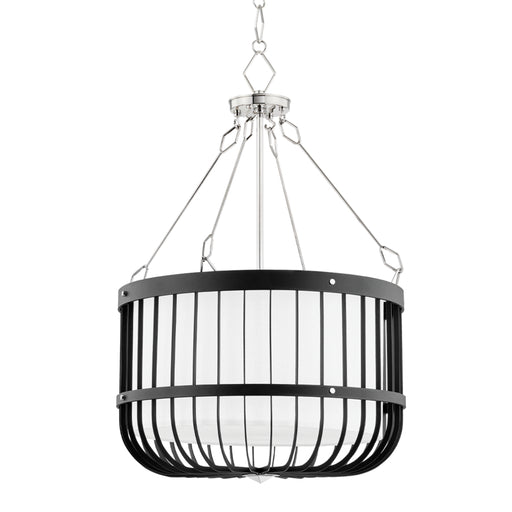 Hudson Valley - BKO303-PN/BK - Four Light Pendant - Landon - Polished Nickel/Black