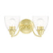 Livex Lighting - 15132-12 - Two Light Vanity - Montgomery - Satin Brass