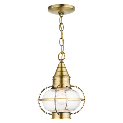Livex Lighting - 26910-01 - One Light Outdoor Pendant - Newburyport - Antique Brass