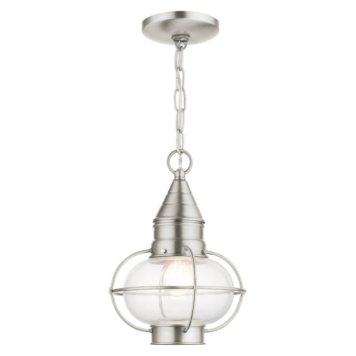 Livex Lighting - 26910-91 - One Light Outdoor Pendant - Newburyport - Brushed Nickel