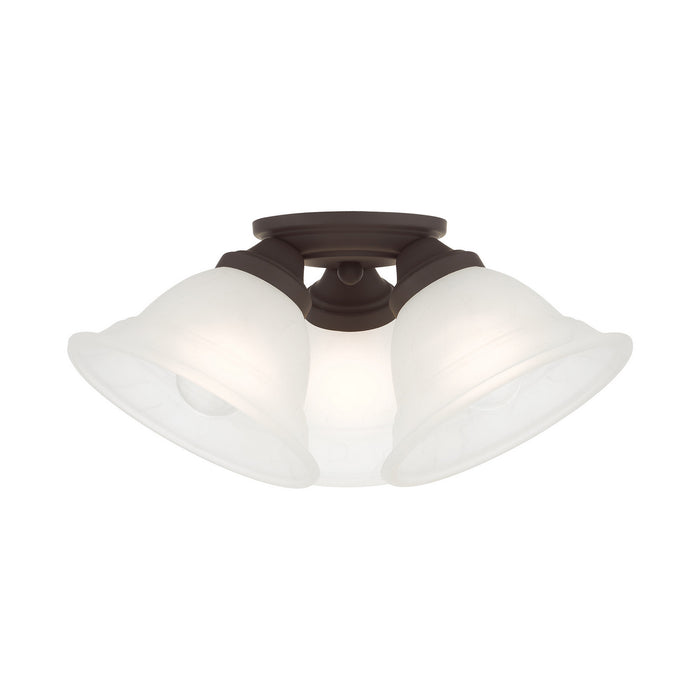Livex Lighting - 40727-07 - Three Light Flush Mount - Wynnewood - Bronze