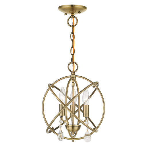 Livex Lighting - 40903-01 - Three Light Convertible Chandelier / Semi Flush - Aria - Antique Brass