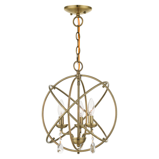 Livex Lighting - 40904-01 - Three Light Convertible Chandelier / Semi Flush - Aria - Antique Brass