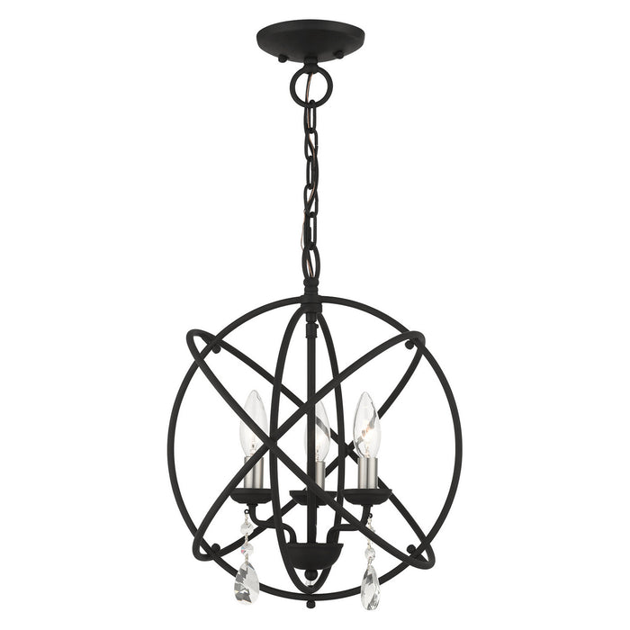 Livex Lighting - 40904-04 - Three Light Convertible Chandelier / Semi Flush - Aria - Black