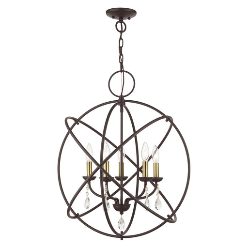 Livex Lighting - 40905-07 - Five Light Chandelier - Aria - Bronze