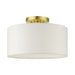 Livex Lighting - 41097-12 - One Light Semi Flush Mount - Meridian - Satin Brass