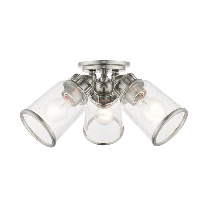 Livex Lighting - 45503-91 - Three Light Flush Mount - Lawrenceville - Brushed Nickel