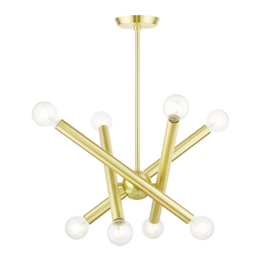 Livex Lighting - 45584-12 - Eight Light Chandelier - Stafford - Satin Brass