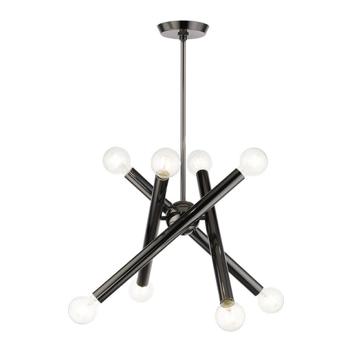 Livex Lighting - 45584-46 - Eight Light Chandelier - Stafford - Black Chrome