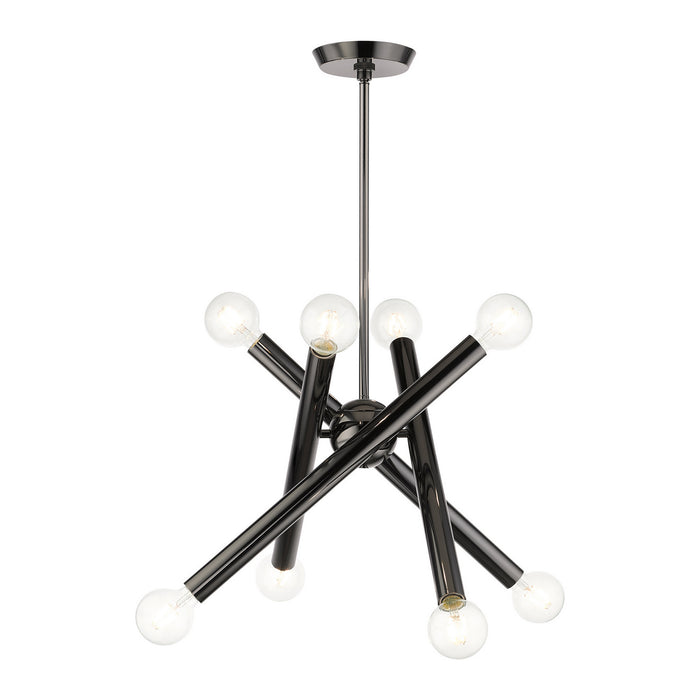 Livex Lighting - 45584-46 - Eight Light Chandelier - Stafford - Black Chrome