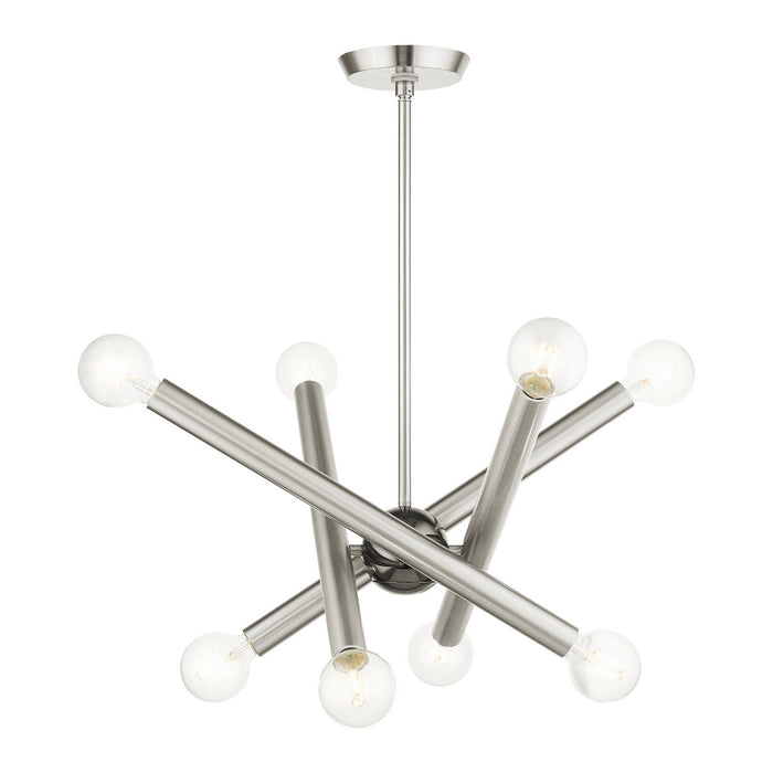 Livex Lighting - 45584-91 - Eight Light Chandelier - Stafford - Brushed Nickel